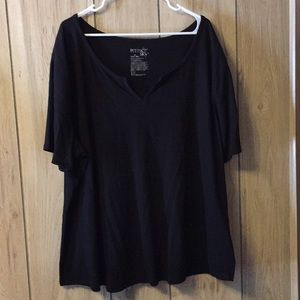 Black Slight V neck shirt